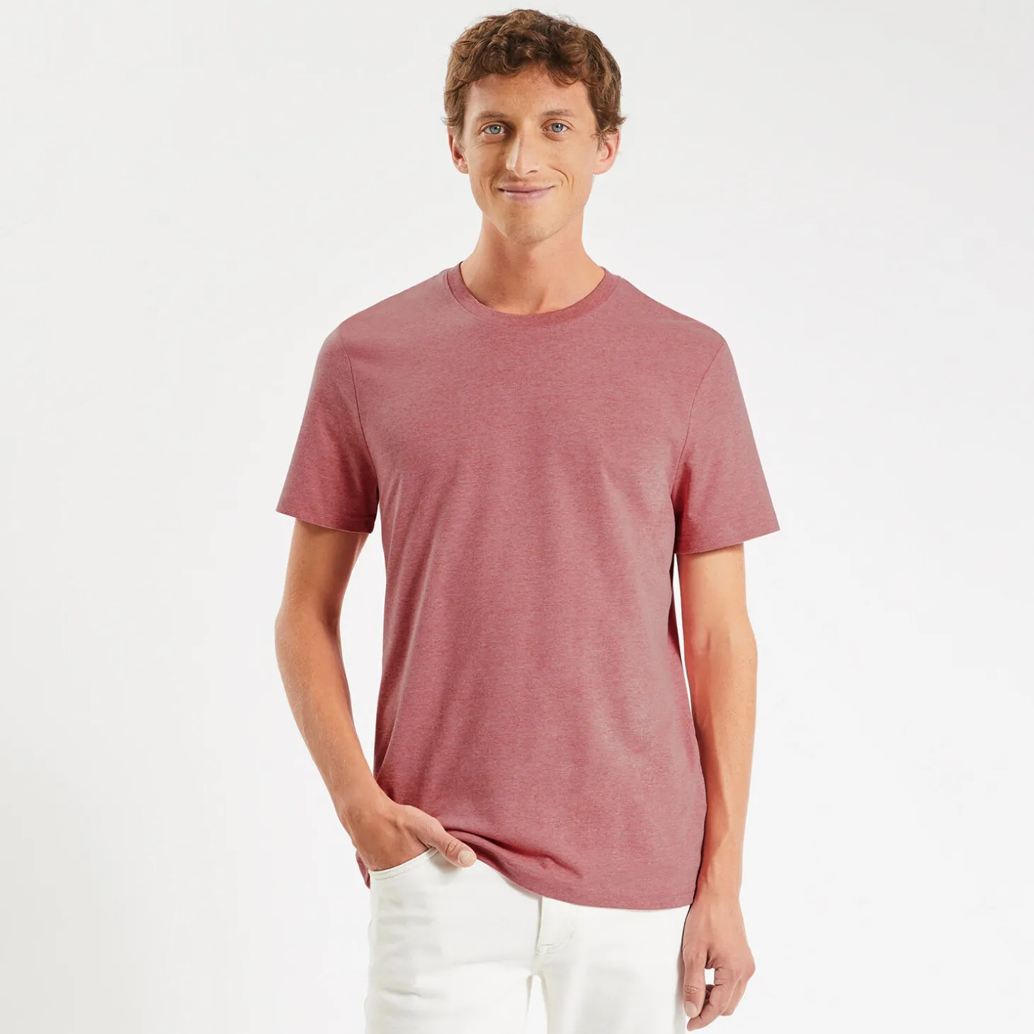 T-shirt-Jules Tee shirt basique uni RoseChiné