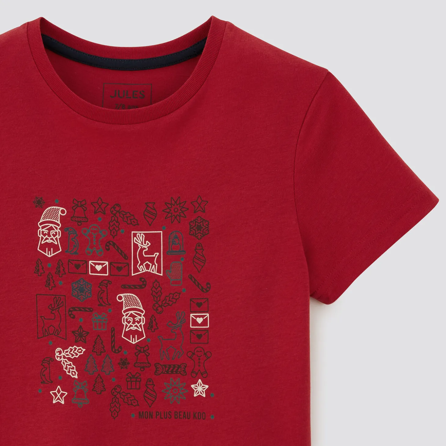 T-shirt-Jules Tee shirt enfant noël imprimé Rouge