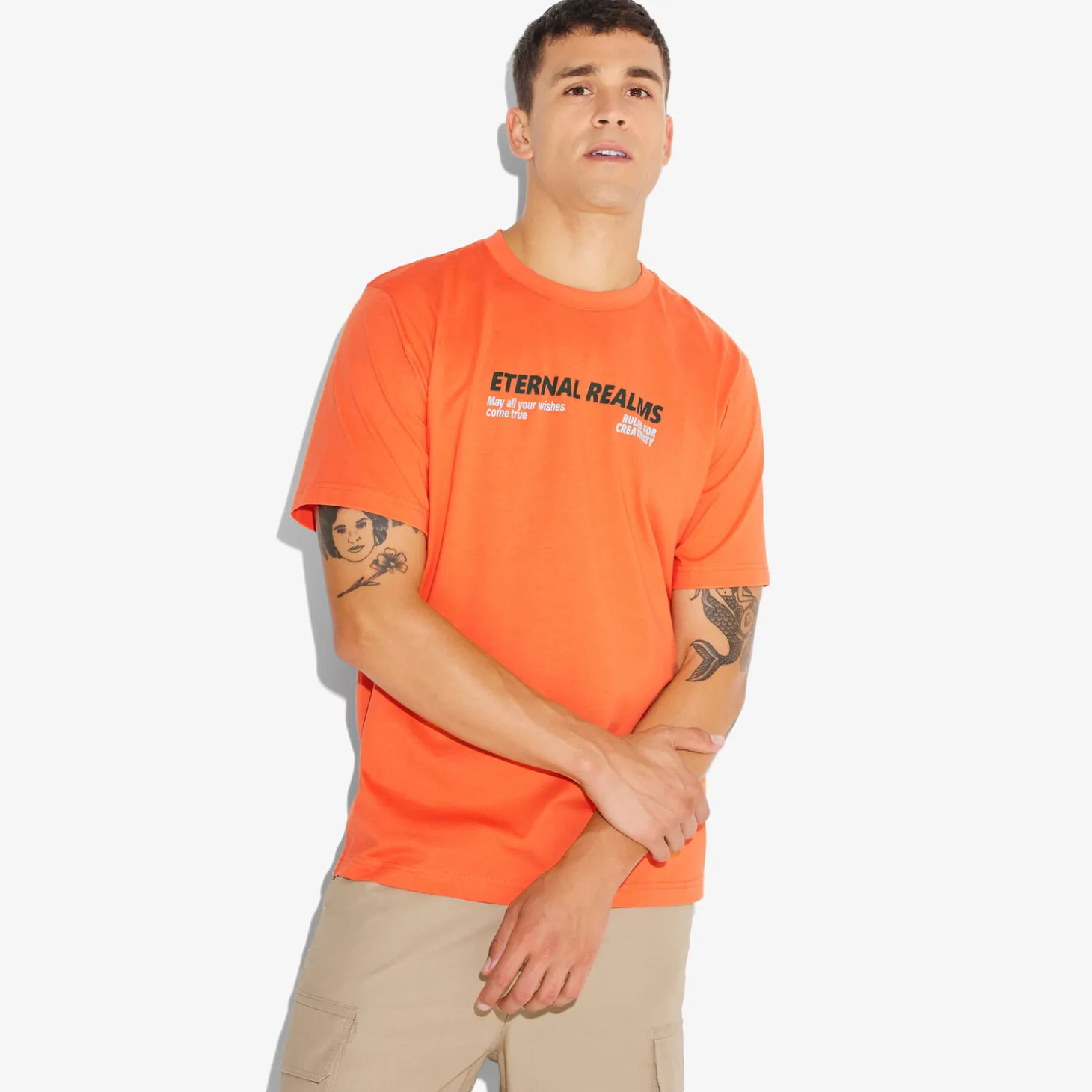 T-shirt-Jules Tee shirt imprimé col rond Orange