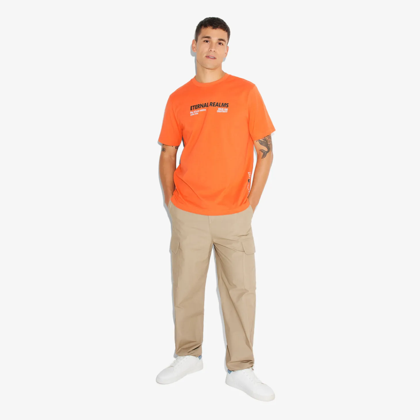 T-shirt-Jules Tee shirt imprimé col rond Orange