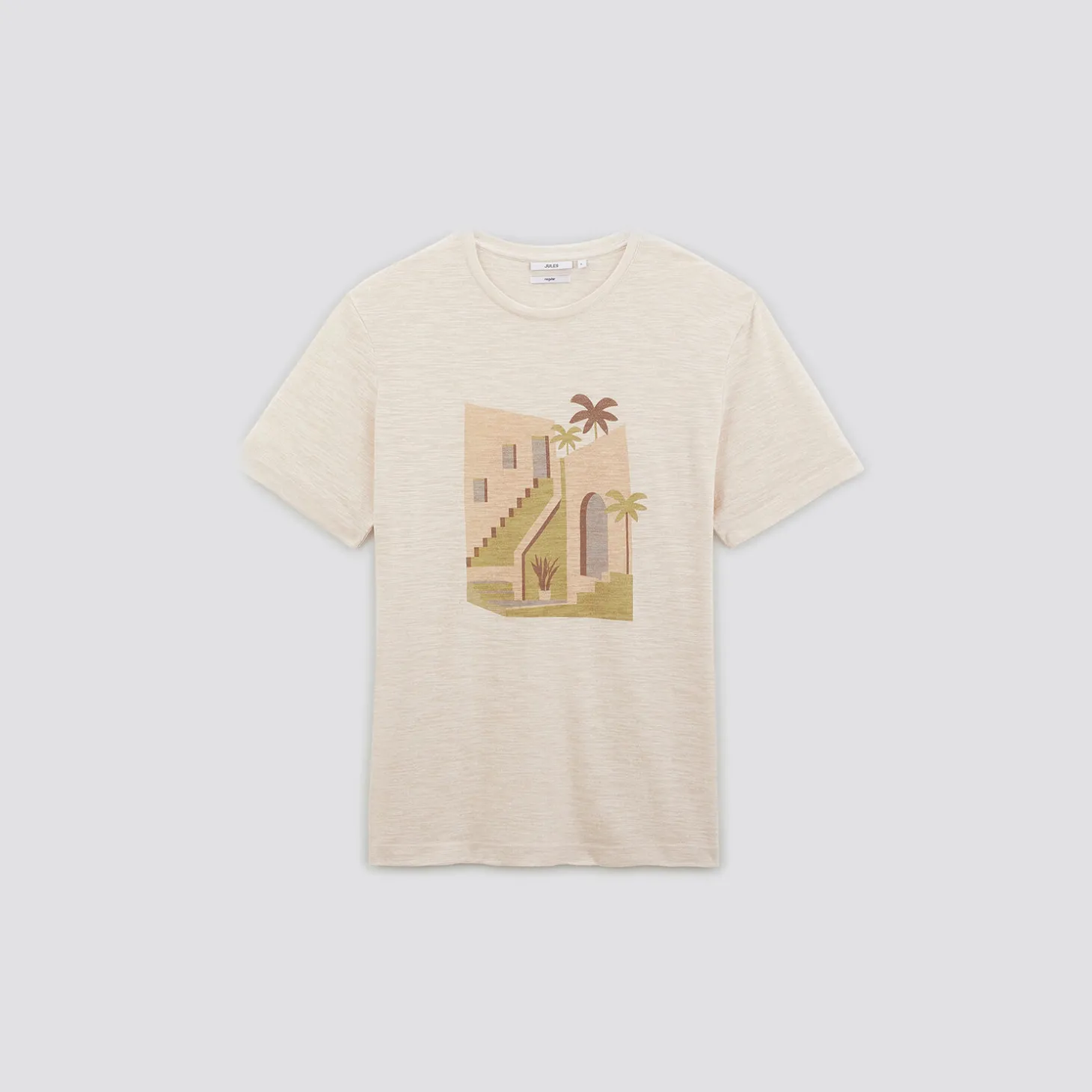 T-shirt-Jules Tee shirt imprimé paysage Beige