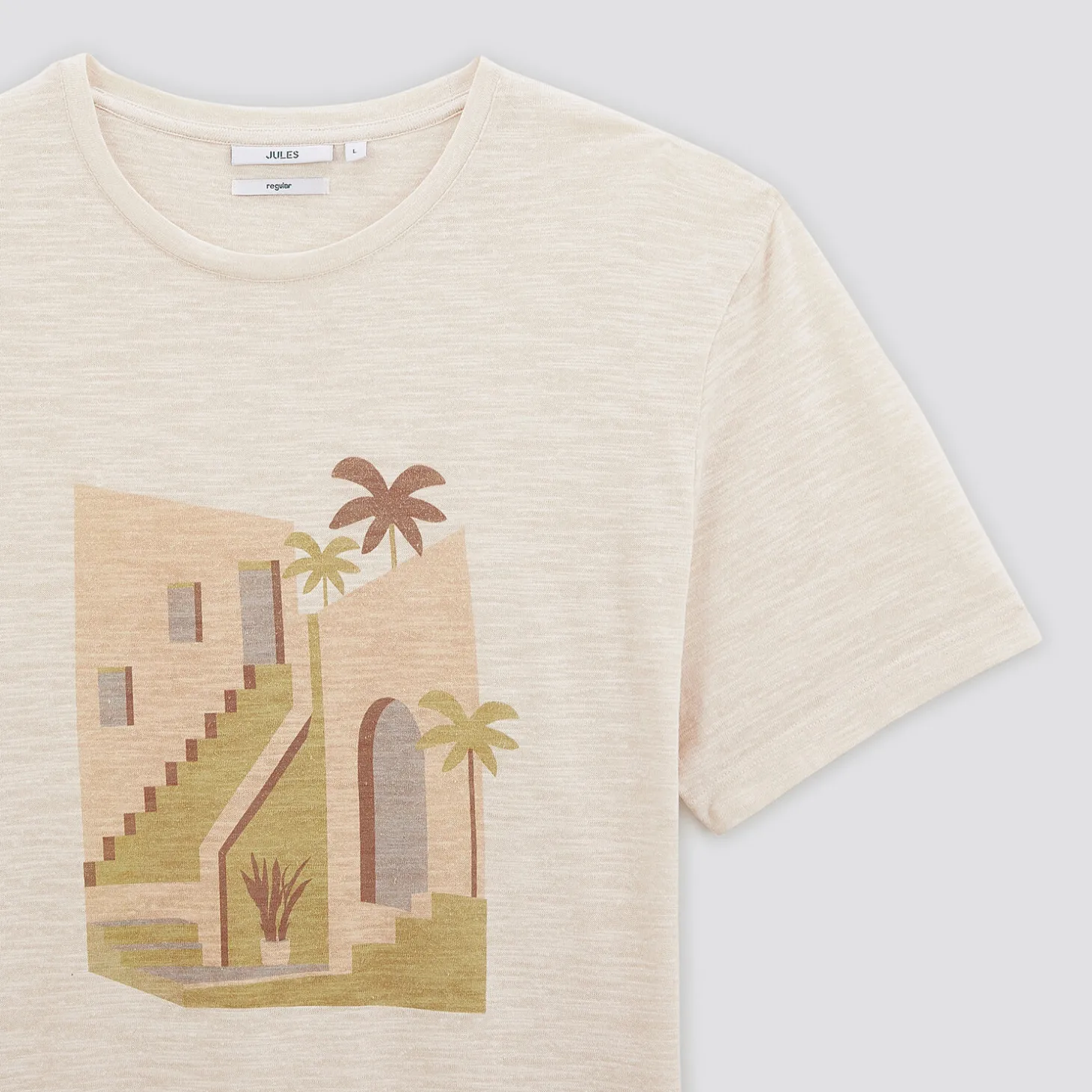 T-shirt-Jules Tee shirt imprimé paysage Beige