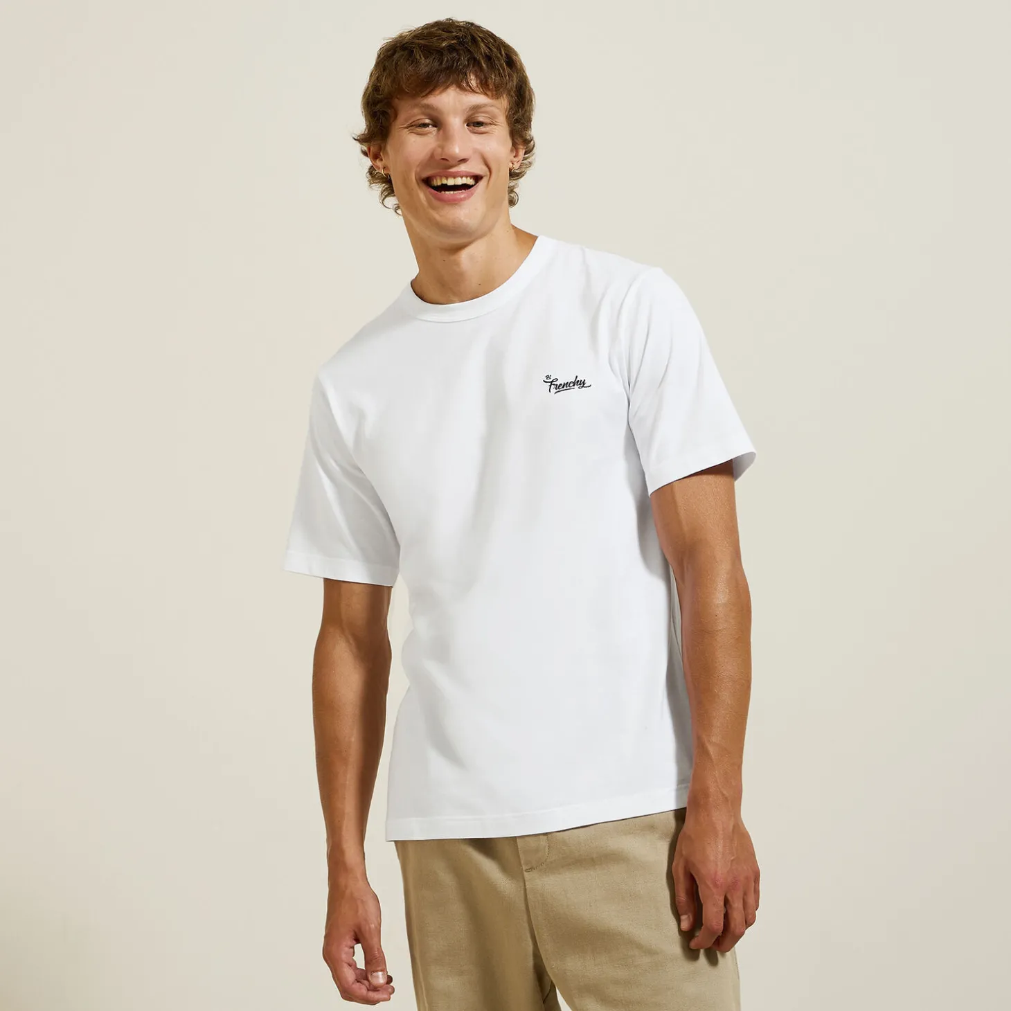 T-shirt-Jules Tee shirt made in France col rond Blanc