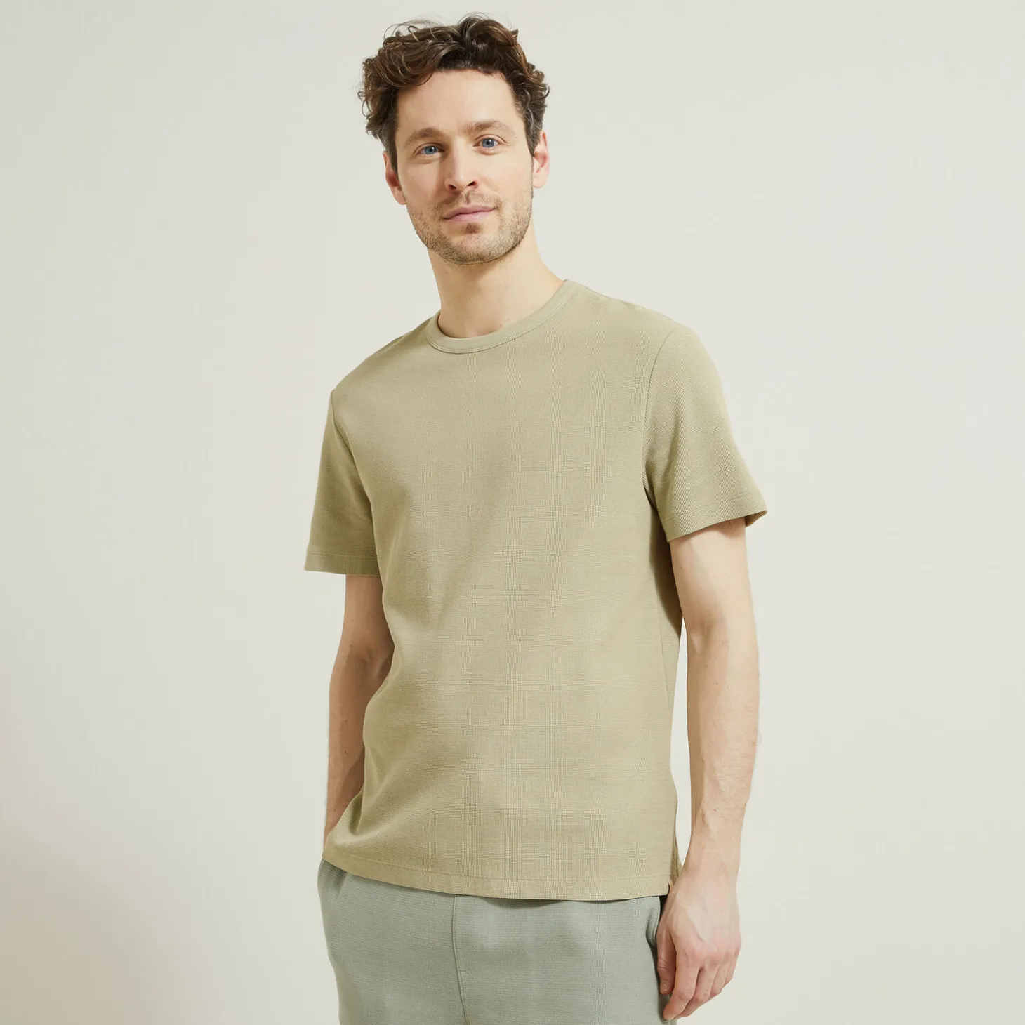 T-shirt-Jules Tee shirt matière gaufrée Vert