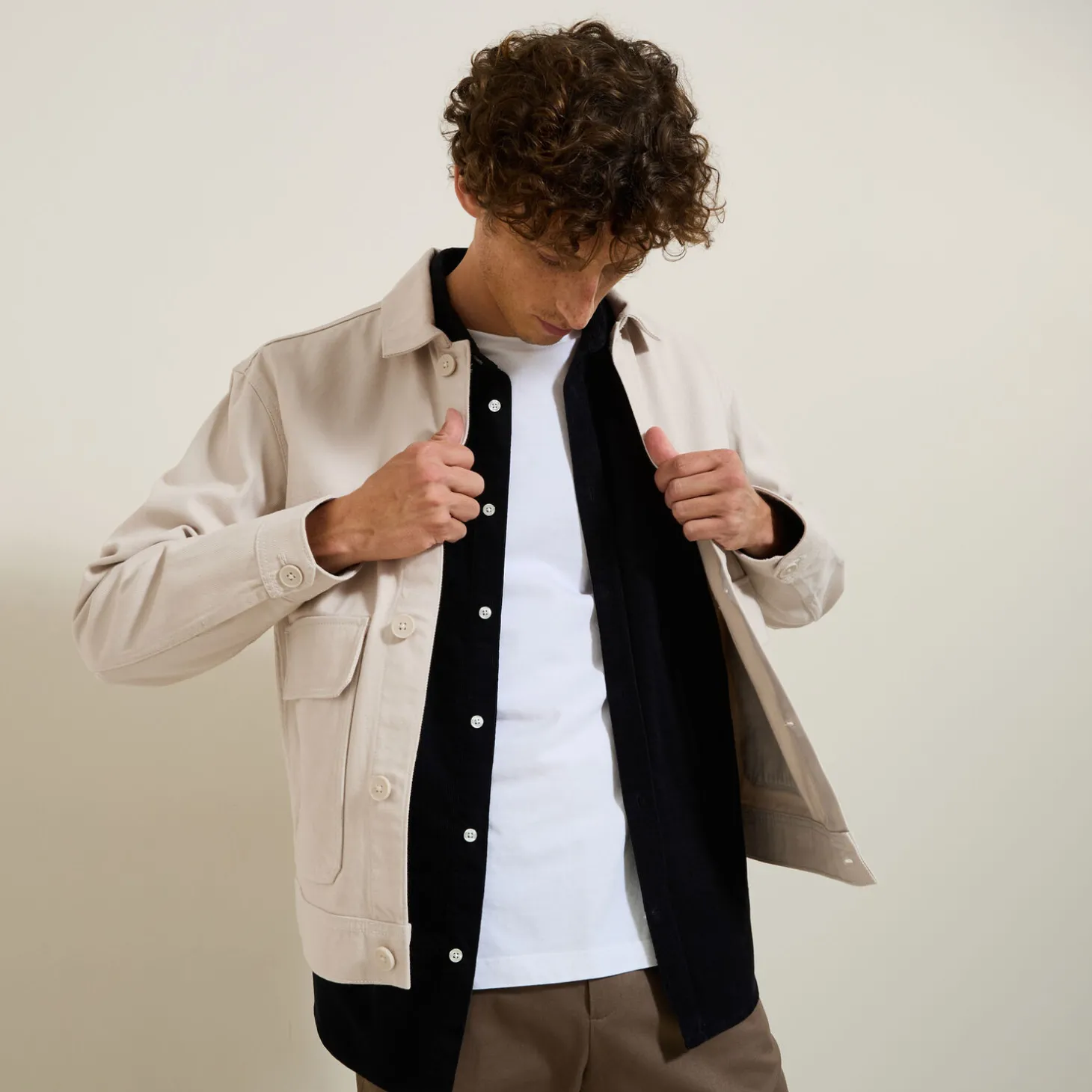 Manteau & Blouson-Jules Veste mi-saison en coton Beige