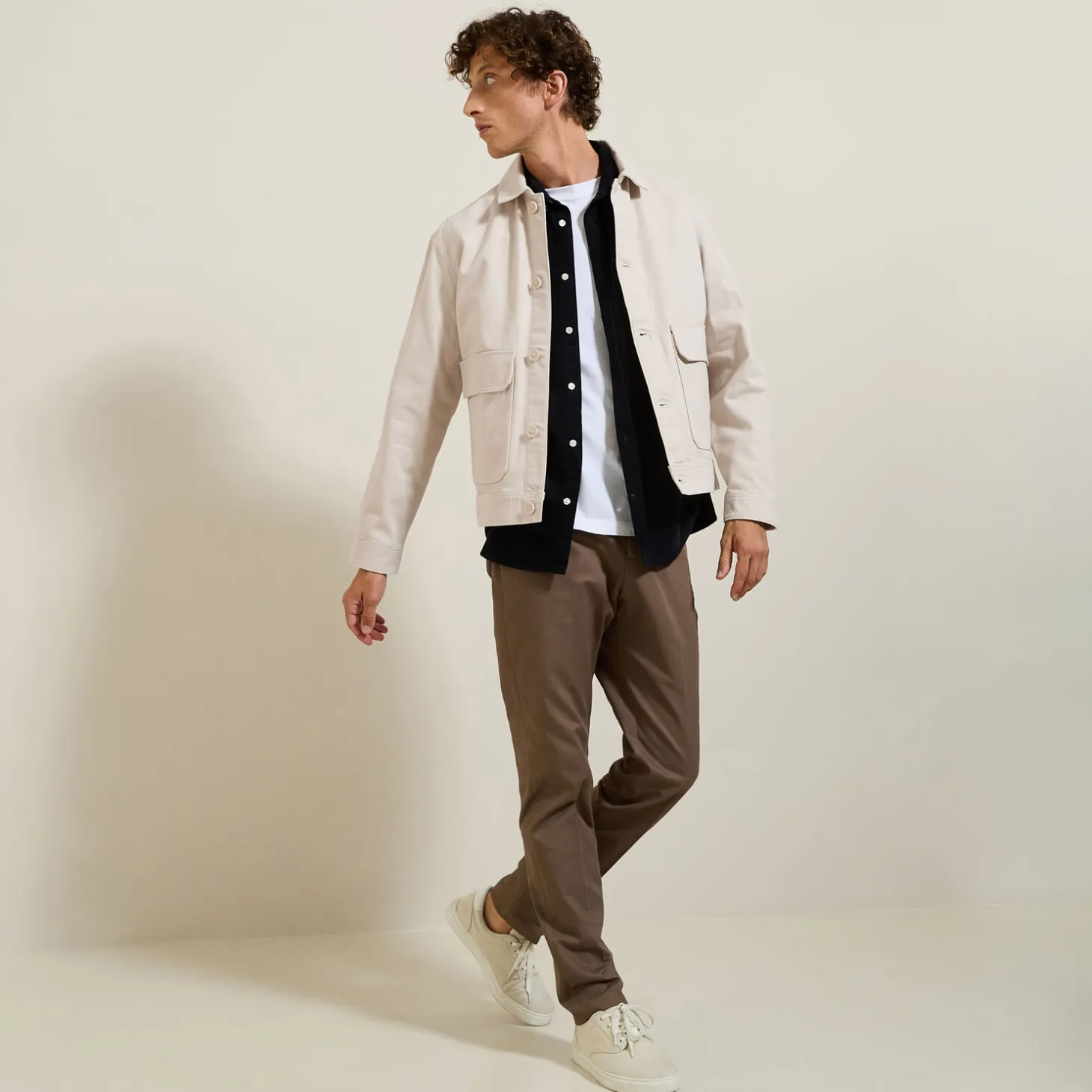 Manteau & Blouson-Jules Veste mi-saison en coton Beige