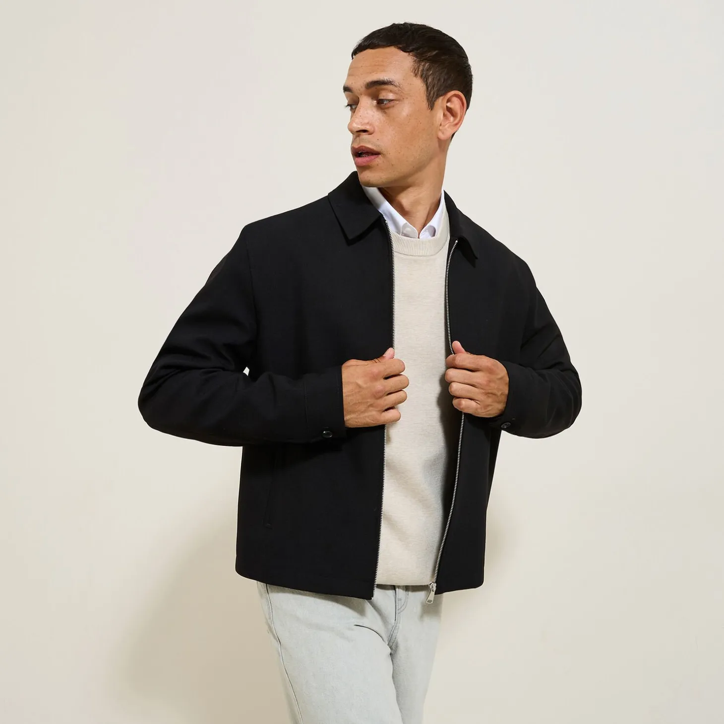 Smart Casual | Veste De Costume & Blazer-Jules Veste mi-saison zippée col chemise Noir