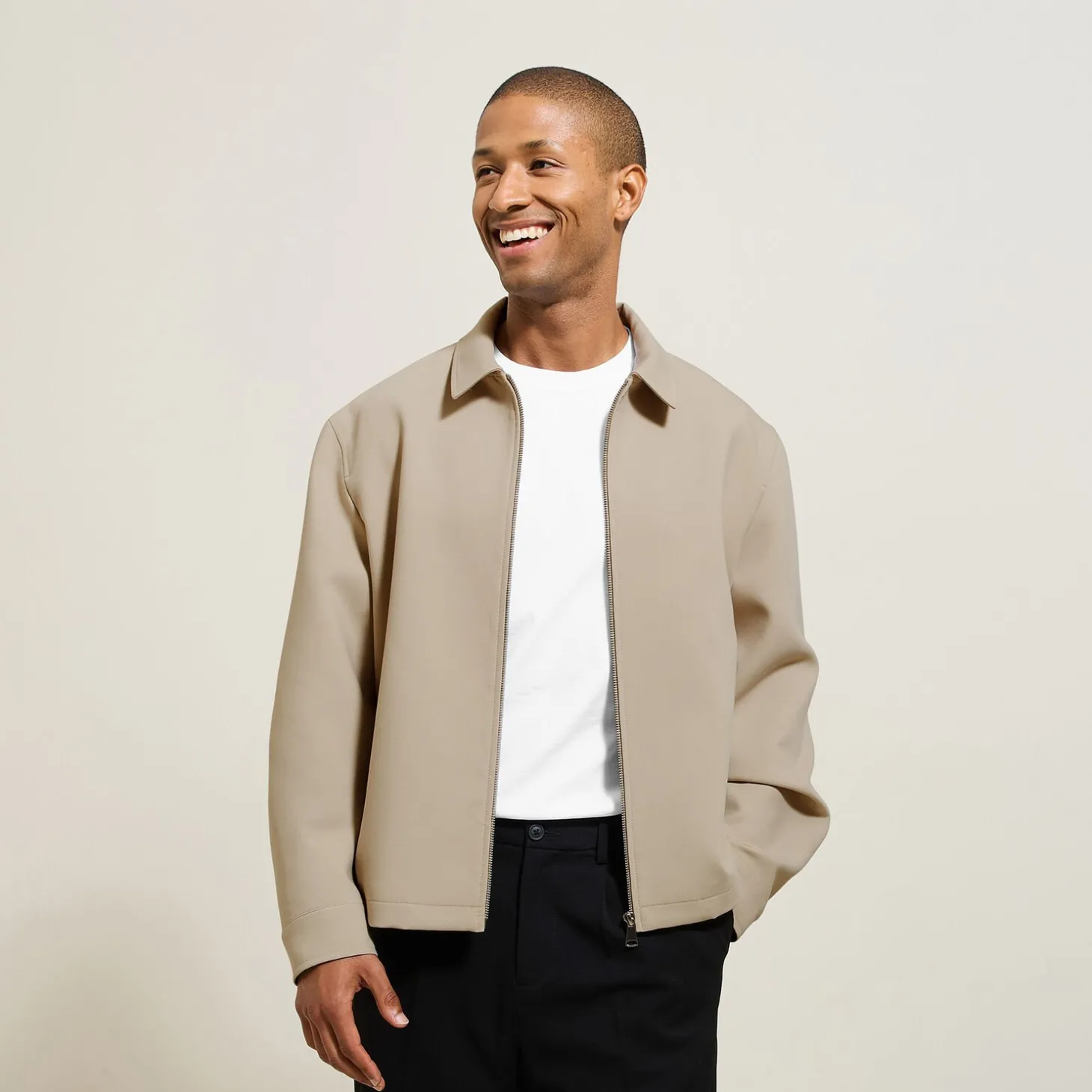 Smart Casual | Veste De Costume & Blazer-Jules Veste mi-saison zippée col chemise Beige